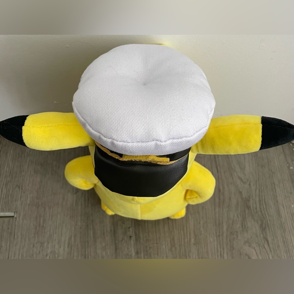 Pikachu Pokemon Yellow Plushie with Captain Hat size 8” - Picture 2 of 7